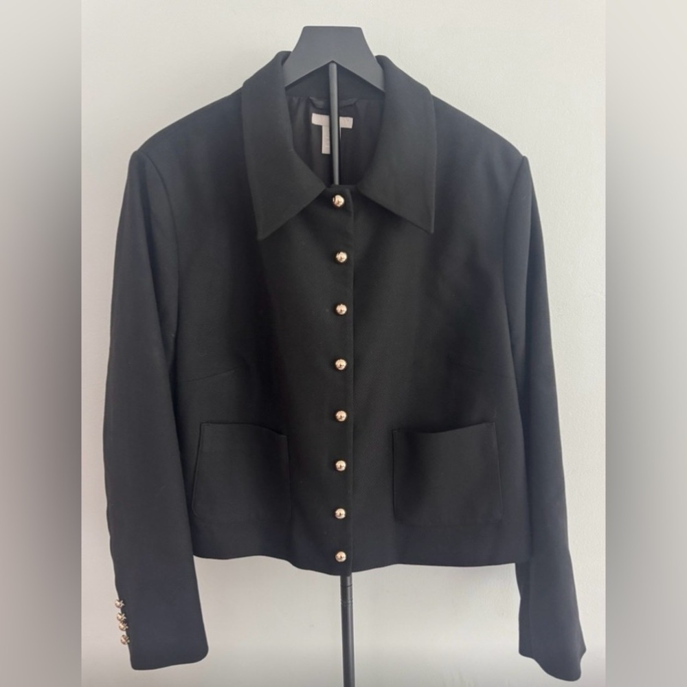 H&M Cropped Black Blazer with Gold Buttons